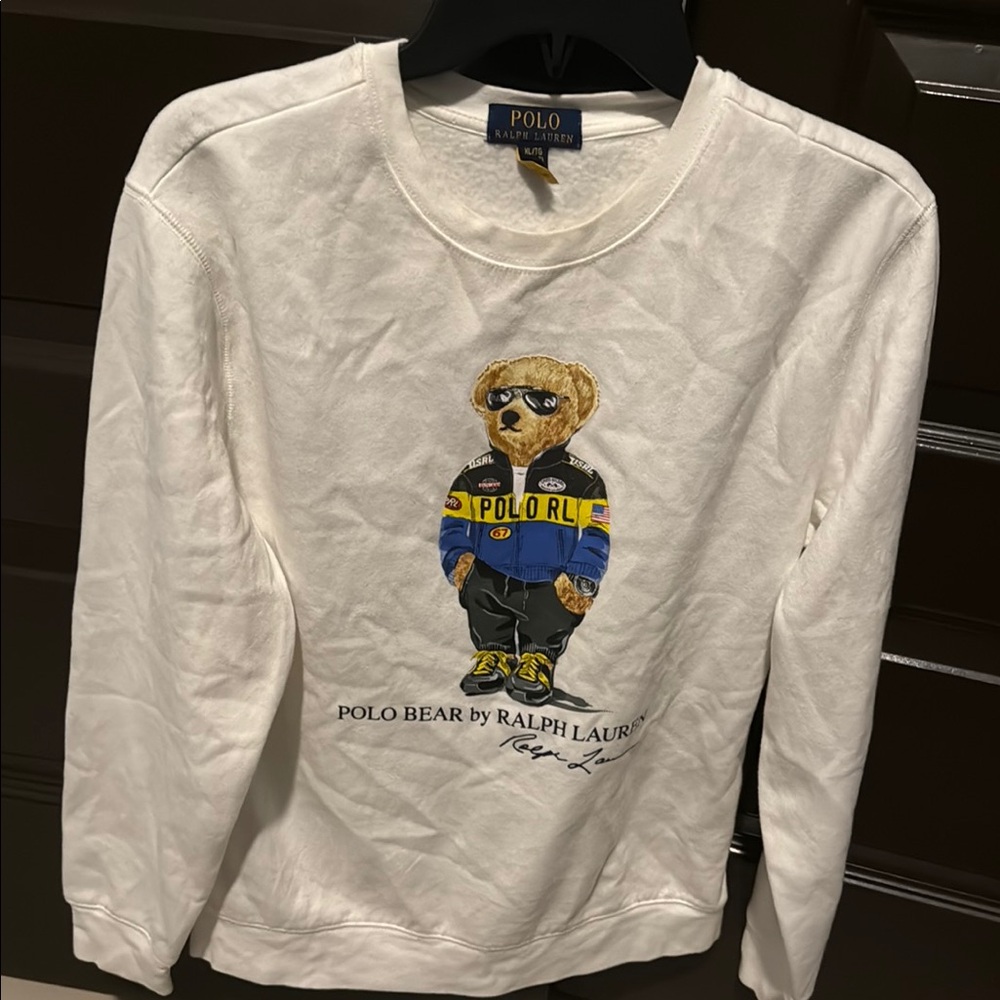 Ralph Lauren White Polo Bear Sweatshirt